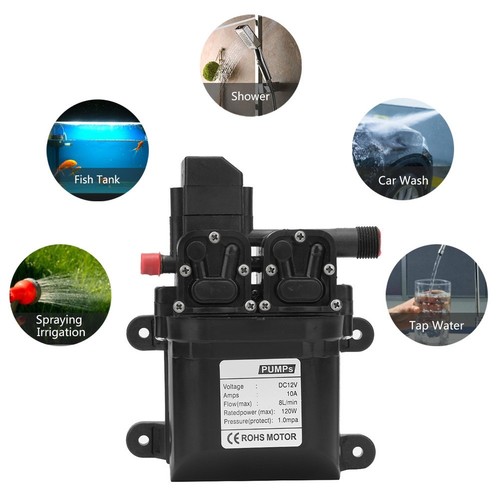 DC 12V 120W High Pressure Self Priming Diaphragm Water Pump With Automatic FI - Picture 2 of 7