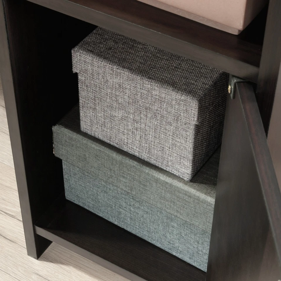 Space Saving Rectangular Computer Desk Brown Finish Engineered Wood Construction - Image 3 of 4