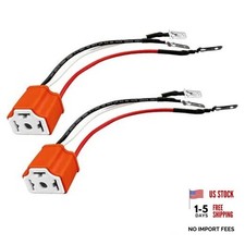 2PCS Headlight Pigtail Connector,Ceramic H4 9003 HB2 Wiring Harness 2 Pcs