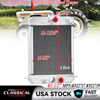 4-Row Radiator for David Brown 780, 885, 885N Diesel Tractor (K922737 / K922739)