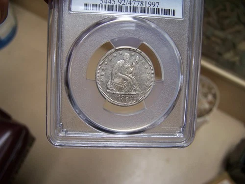 1858 25C Seated Liberty Silver Quarter - PCGS XF  Details Cleaned  Free Shipping