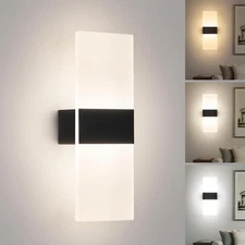 Modern LED Wall Lighting Up Down Cube Bedroom Sconce Lamp Fixture Light Indoor