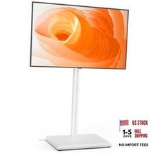 Floor TV Stand with Mount for Most 32-65 Inch TVs up to Wooden Base WHITE
