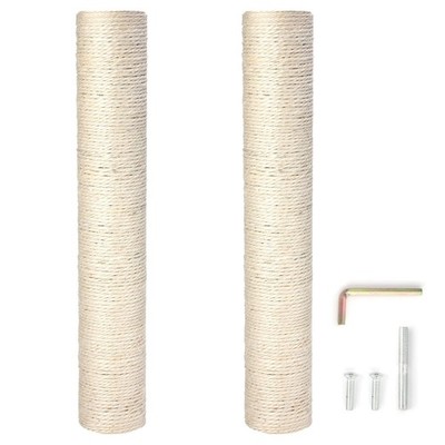 Natural Sisal Replacement Scratching Post, 15.7'' 2 Pieces M8 Cat Scratch Pos...