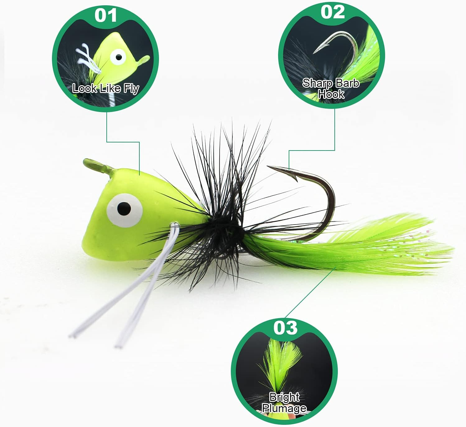Fly Fishing Poppers, Topwater Fishing Lures Bass Crappie Bluegill Sunfish Panfis - Image 4