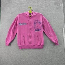 Sailor Moon Hoodie L Pink Graphic Print Anime Logo Long Sleeve READ