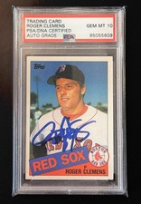 1985 Topps Roger Clemens Signed Rookie Card #181 Autographed PSA Graded 10