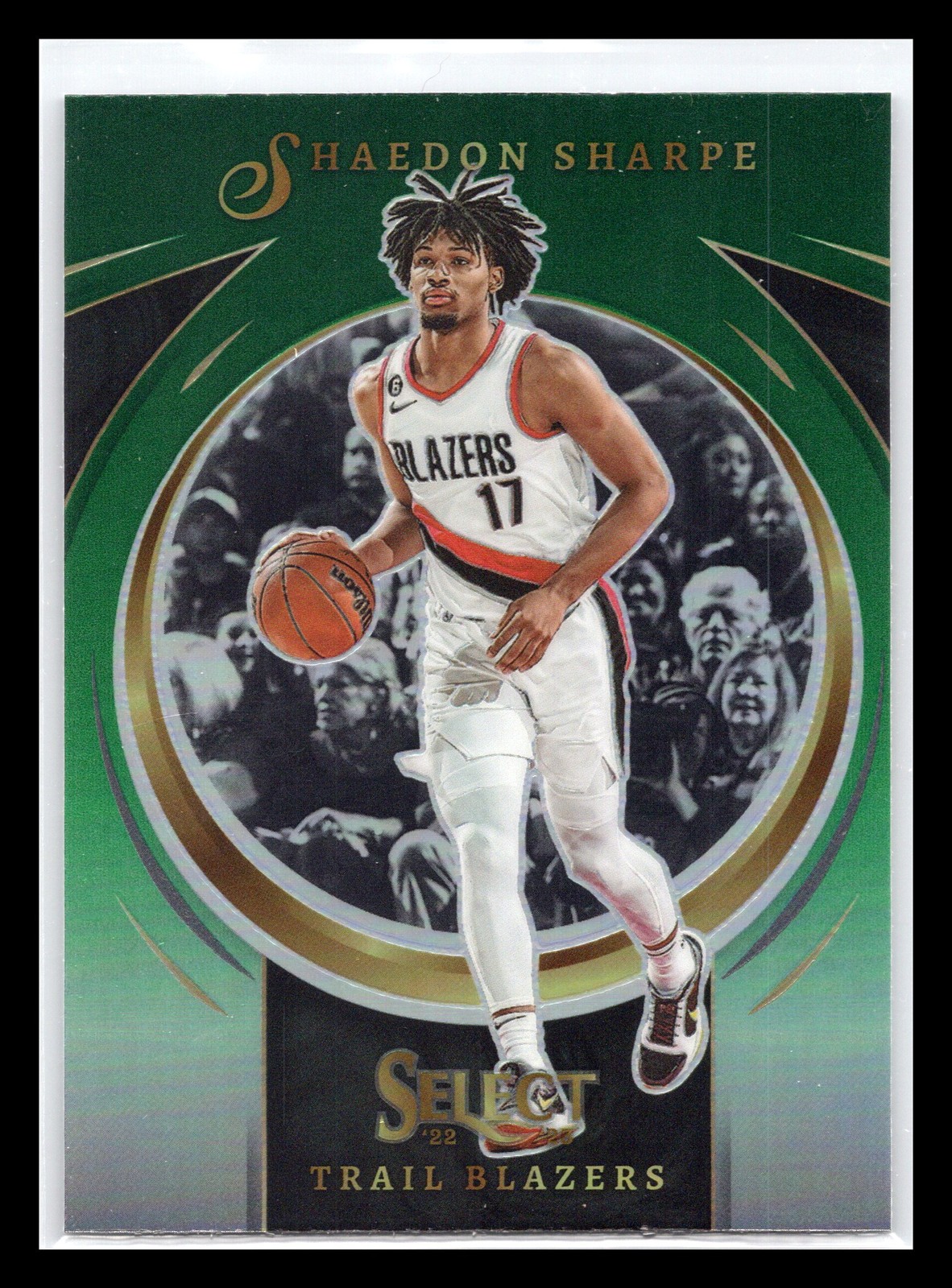 2022-23 Panini Select #1 Shaedon Sharpe Select Certified Green Trail Blazers