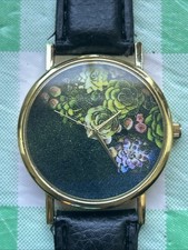 Gold Tone Floral Dial Women s Quartz Watch
