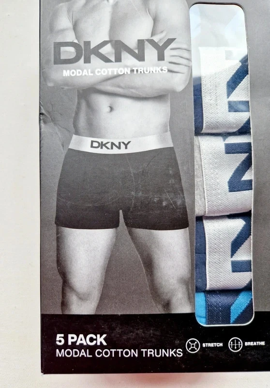 Paquete de 5 calzoncillos boxer de algodón modal DKNY para hombre talla L Foto 2 de 4