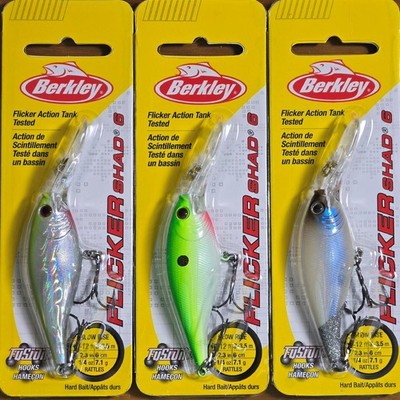 (Ct of 3) Berkley Flicker Shad Size 6 Depth 10-12' Fusion Hooks 2.3'' Tank Tested