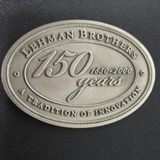 Lehman Brothers 150th Anniversary Pewter Paperweight Memorabilia (Rare)