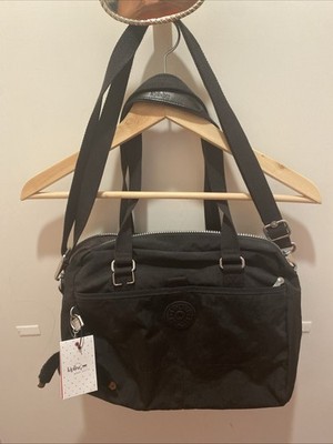 NWT Kipling Black Devyn Bag Black With Silver Accents MSRP $114