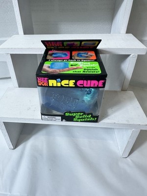 The NICE CUBE By NEEDOH Ice Cube Squish Me Squieez Me Super Solid Squish BLUE