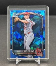 2025 BOWMAN DRAFT CHROME SAPPHIRE MLB #BDC-145 JJ Wetherholt Cardinals RC