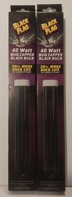2 Lot Black Flag BB-40BLK 40W Replacement Bulb for Bug Zapper - Black New in Box