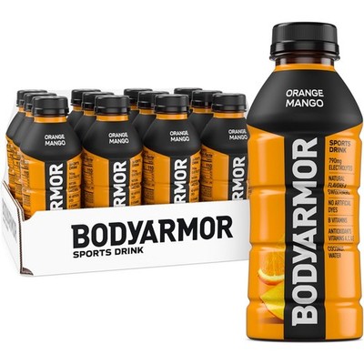 Orange Mango Electrolyte Sports Drink 16 Oz Pack of 12 Body Armor Electrolyte