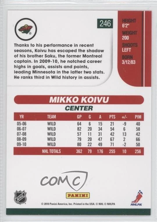 2010-11 Score Mikko Koivu #246 - Image 2 of 2