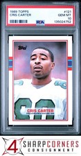 1989 TOPPS #121 CRIS CARTER RC EAGLES HOF PSA 10