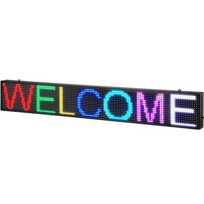 VEVOR 52''x8'' Programmable LED Sign Scrolling Display Board P10 Full Color