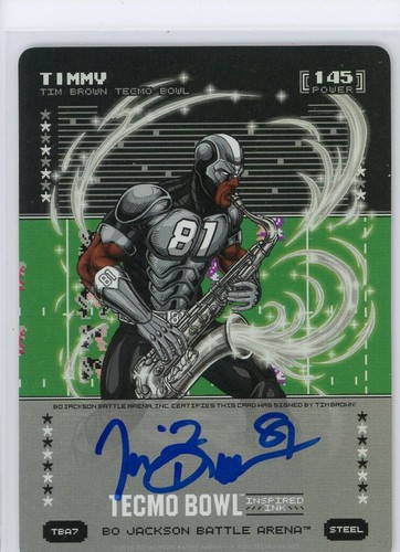 BO JACKSON BATTLE ARENA TECMO BOWL TIMMY AUTO TIM BROWN STEEL TBA7 FOIL