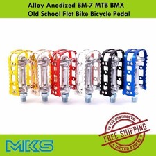 MKS BM-7 Alloy Anodized 9/16" Pedal MTB BMX Old School Flat Bike Pedals