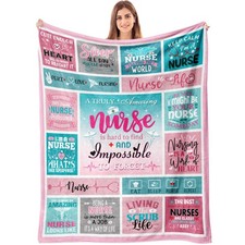 Nurse Gifts Blanket For Women Female Funny Nurses Week RN Soft 50x60 Inch