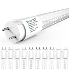 10-Pack 4FT T8 LED Tube 20W 2400LM 5000K Daylight Hybrid A+B 48in Clear Lens ETL