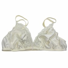 St Michael Marks  Spencer Vintage Lingerie Bra Lace Trim Satin White 38B