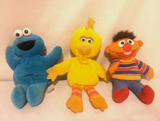 Sesame Street Beanbag Plush Big Bird Cookie Monster Ernie 7" 1997 by Applause