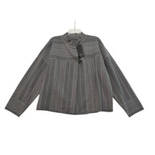 Jones New York Signature Heather Grey Toggle Mock Neck Cardigan Sweater XL NEW