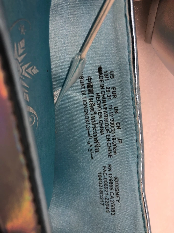 Disney Talla 13/1 Disfraz de Elsa Planos Plata Brillante Copo de Nieve Niñas Zapatos de Vestir Foto 3 de 4