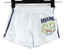 Zara Kids "Miami 82 Beach Club" White Plush Runner Shorts - Girl's Size 8/9