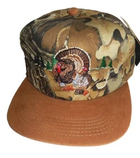 Vintage John Deere K Products Hat Cap Snapback Camo Wild Turkey Embroidered USA