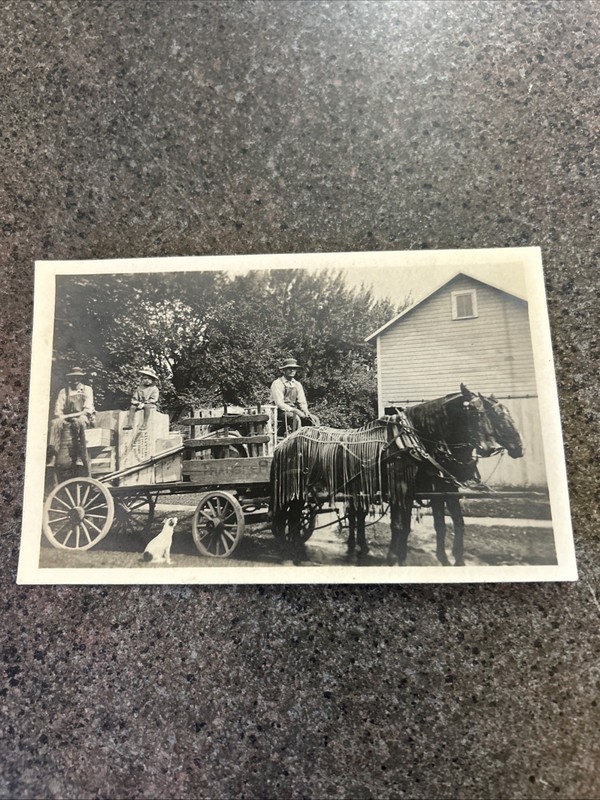 Henry Ferris City Dray Transfer Horse Drawn Delivery Wagon Early 1900s RPPC