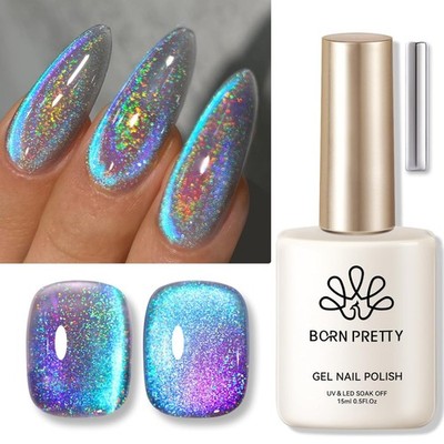 Born Pretty 9D Cat Magnetic Eye Gel Nail Polish Holographic Rainbow Gel Polish B