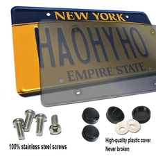 2 Pack Stainless Steel License Plate Frames, Universal Fit for US Cars 4 Holes