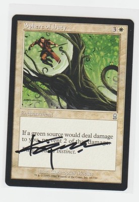 Magic the Gathering ~ Sphere of Duty ~ M/NM ~ Odyssey ~ Signed by Artist #2