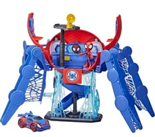 Spiderman Platset Lights & Sound Junior Marvel Spidey, Car & Webquarters Toy NIB