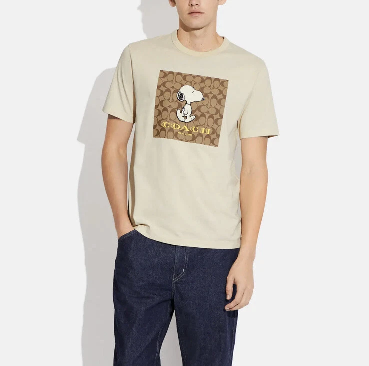 NWT Coach X Peanuts MEN'S Signature Snoopy T Shirt Size L | eBay