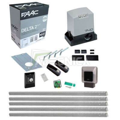 Satz Automatisierung Zum Schieben faac Delta 2 Satz 740 500 KG+5m Gestell Stahl