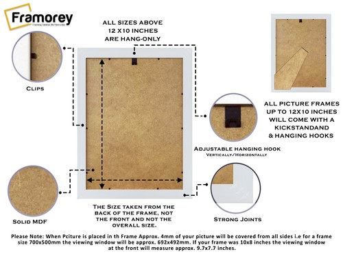 Vintage Distressed Picture Frame Without Mount Photo Frame With White Mount - Picture 27 of 58