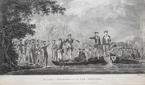 1777 Capt Cook 1st Edition Antique Print Landing Malakula Isle, Vanuatu in 1774 - Picture 2 of 2