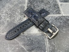 22mm Riesen Alligator Hornrücken Leder Blau Uhrenarmband Für Montblanc