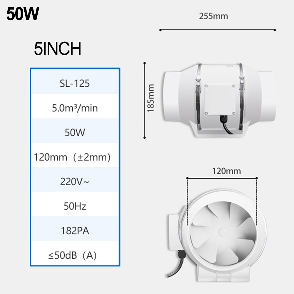 Silent Operation 4/5 Inch Inline Duct Fan Ventilation Blower Optimal Airflow  | eBay