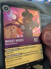 2023 Disney Lorcana Mickey Mouse Wayward Sorcerer SUPER RARE FOIL 51/204