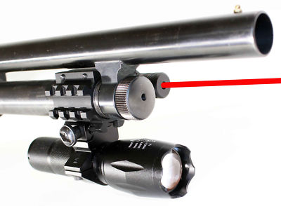 1000 lumens led flashlight with red dot sight for remington 870 12 ga hunting.