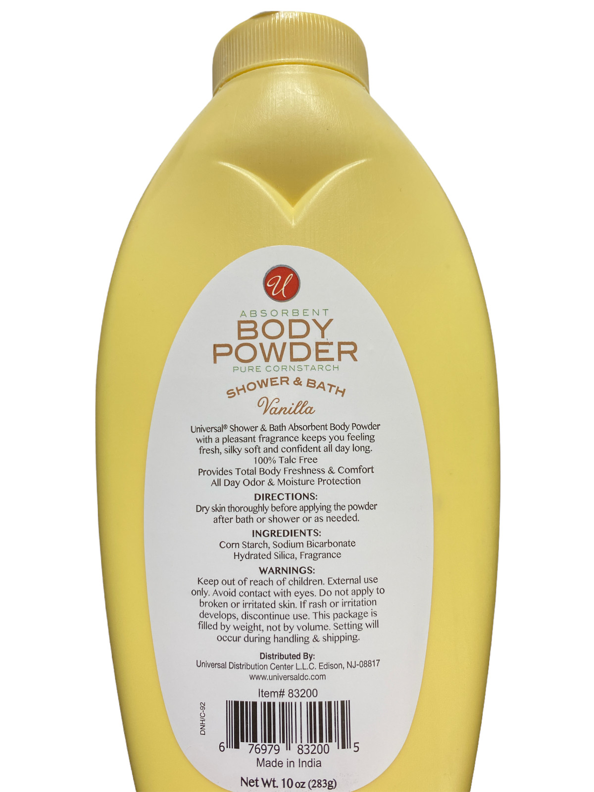 Body Powder, Morning Fresh shower & bath premium quality 10 oz Vanilla pk 1 