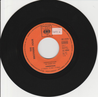 The Brothers Four Greenfields/ The Green Leaves Of Summer Vinyl Single 7inch