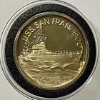 USS San Francisco CA38 Pearl Harbor 24k EGP RARE Coin 1 Troy Oz .999 Fine Silver